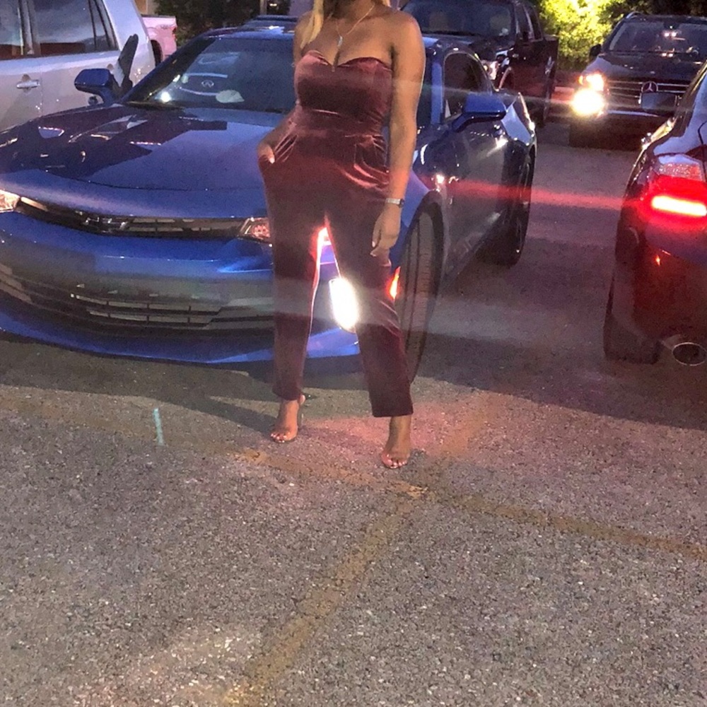 CLOSET CLEAN OUT • Velvet sweetheart top jumpsuit